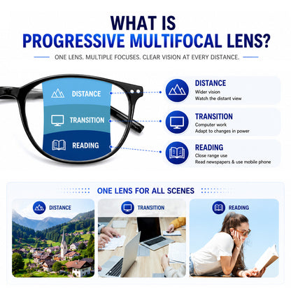 👓TIWORLD™ Progressive Multifocal Reading Glasses | No More Switching Glasses for Men & Women