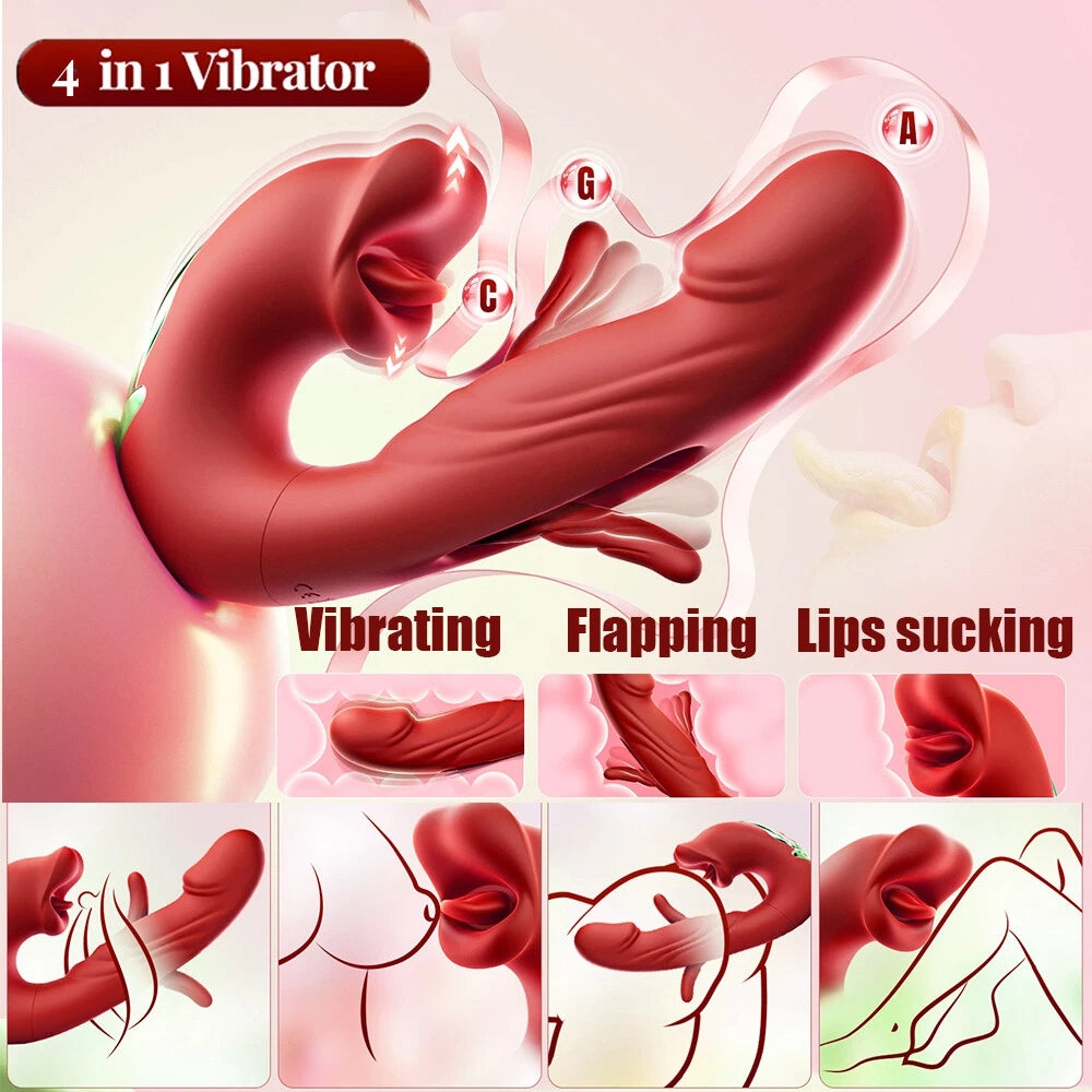 ❄️ LAST DAY 70% OFF 💋 2026 Upgraded Yagoo™ 4-in-1 Flapping & Licking Vibrator