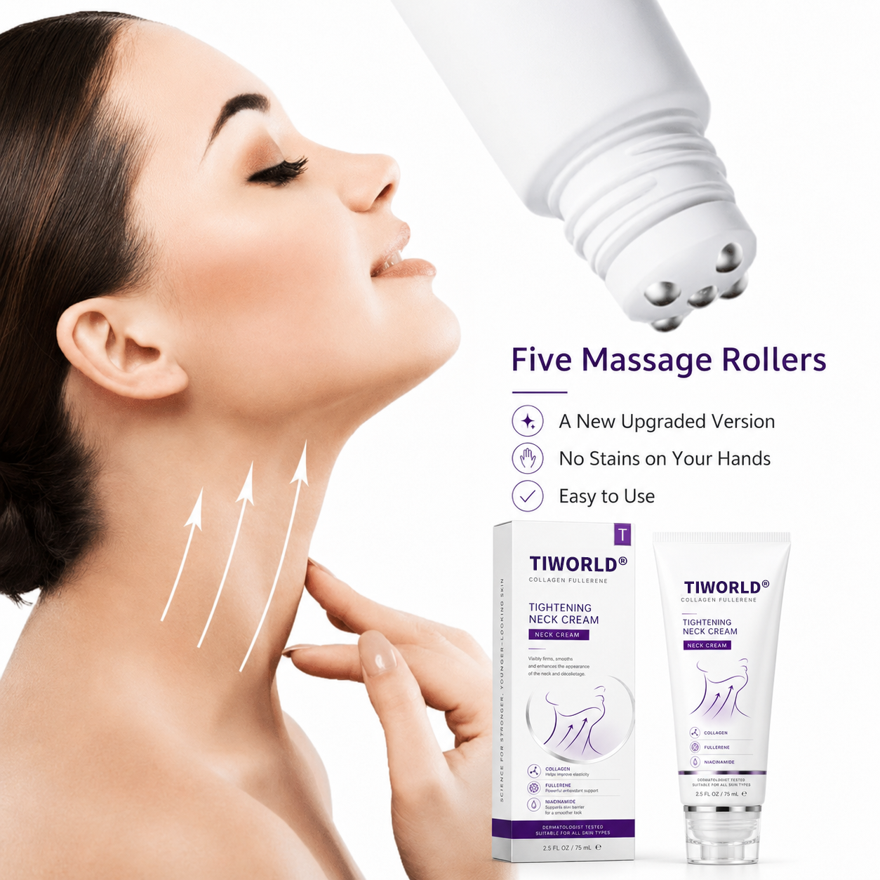 ✨ Tiworld™ Instant Neck Lift Cream  — 🧴 Infused with Retinol & Hyaluronic Acid | Firms the Neck, Reduces Wrinkles & Double Chin