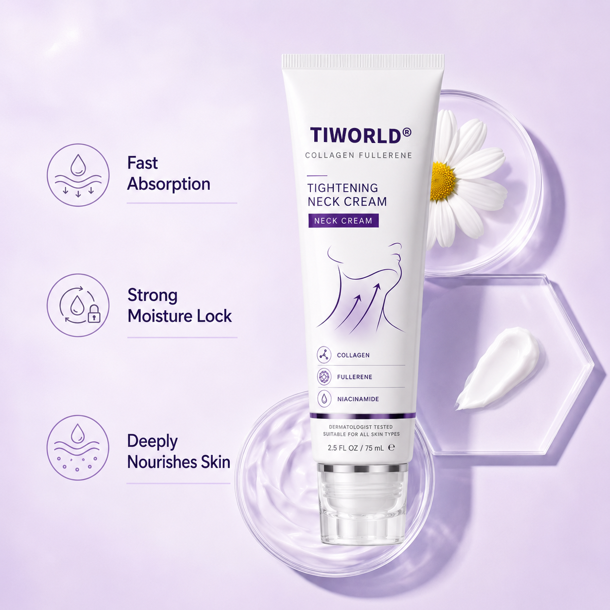 ✨ Tiworld™ Instant Neck Lift Cream  — 🧴 Infused with Retinol & Hyaluronic Acid | Firms the Neck, Reduces Wrinkles & Double Chin